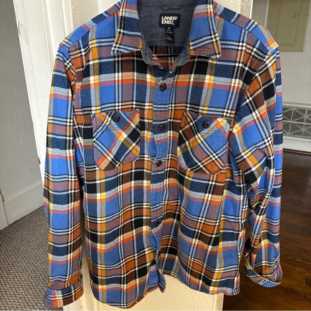 Lands' End Multicolor Plaid Shirt